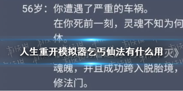 《人生重开模拟器》乞丐仙法有什么用 乞丐仙法作用介绍