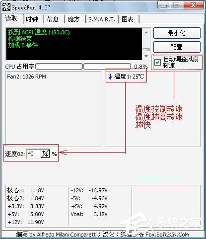 Win7用SpeedFan来控制CPU风扇转速调节的方法