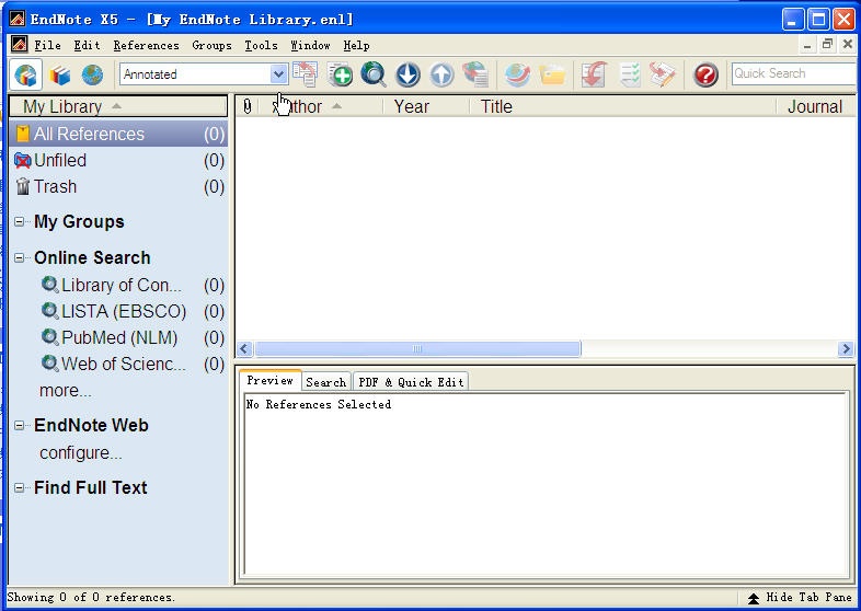 Endnote x5软件截图（1）