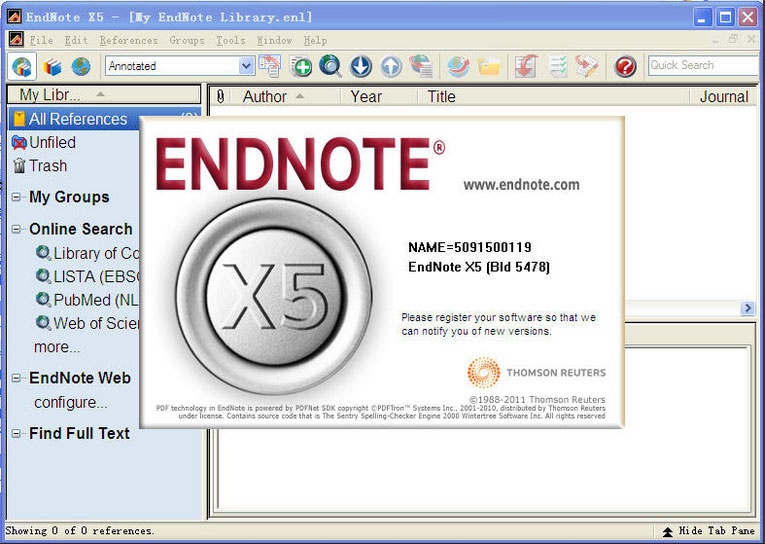 Endnote x5软件截图（3）