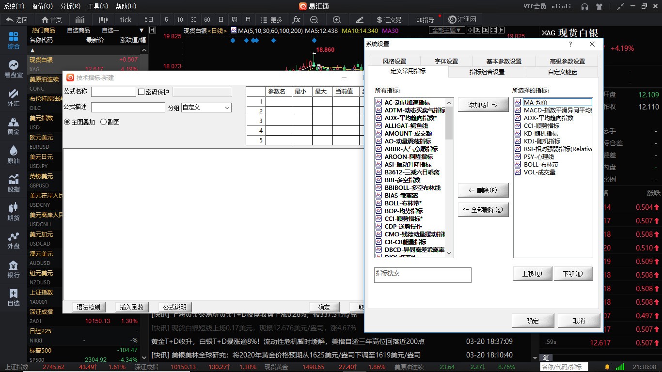 易汇通黄金外汇行情分析软件 7.03.07软件截图（2）