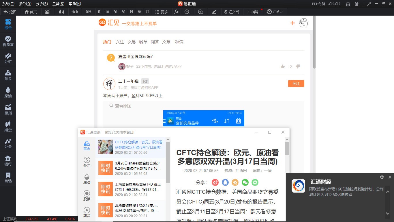 易汇通黄金外汇行情分析软件 7.03.07软件截图（4）