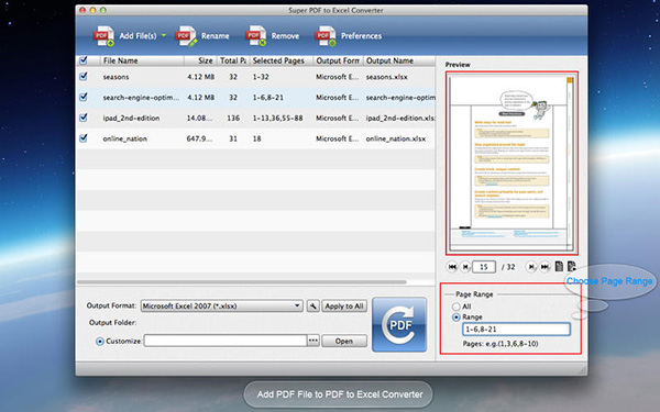 Super PDF to Excel Converter for Mac 3.1.25软件截图（3）