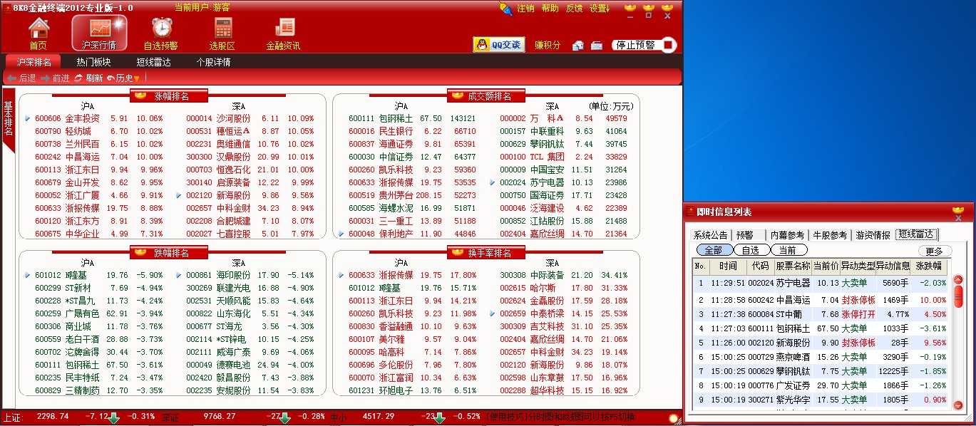 8K8金融终端2012专业版 1.0软件截图（3）