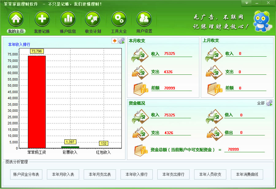 笨笨家庭理财软件 2016软件截图（4）