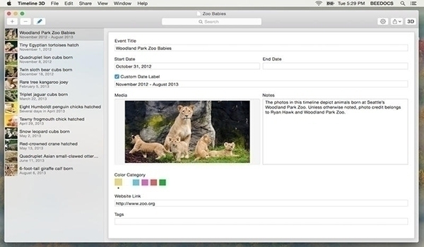 Timeline 3D for Mac 5.1.4软件截图（2）