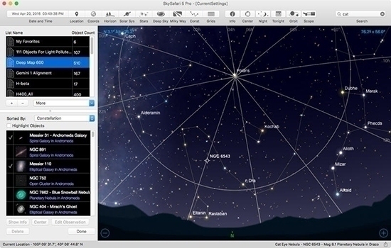 SkySafari Pro for Mac 5.3.1软件截图（1）