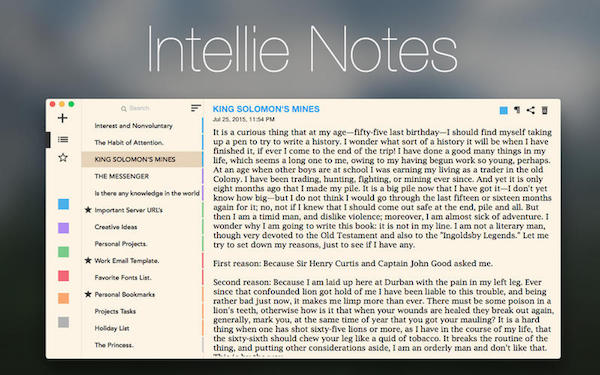 Intellie Notes For Mac 1.0.0软件截图（3）