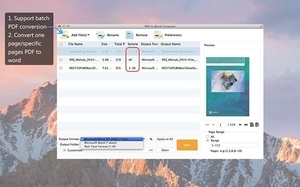 PDF to Word Converter For Mac 3.3.13软件截图（2）