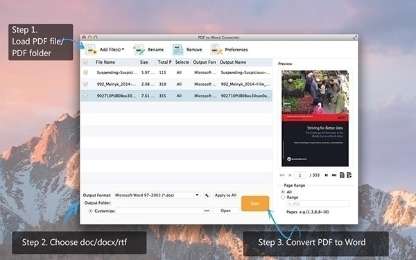PDF to Word Converter For Mac 3.3.13软件截图（3）