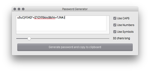 Password Creator For Mac 1.0.0软件截图（1）