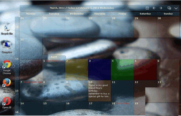 iDesktopCalendar(我的桌面日历) 1.3.1.4 正式版软件截图（1）