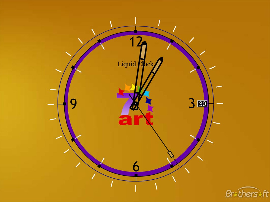 Liquid Gold Clock ScreenSaver 3.1软件截图（1）