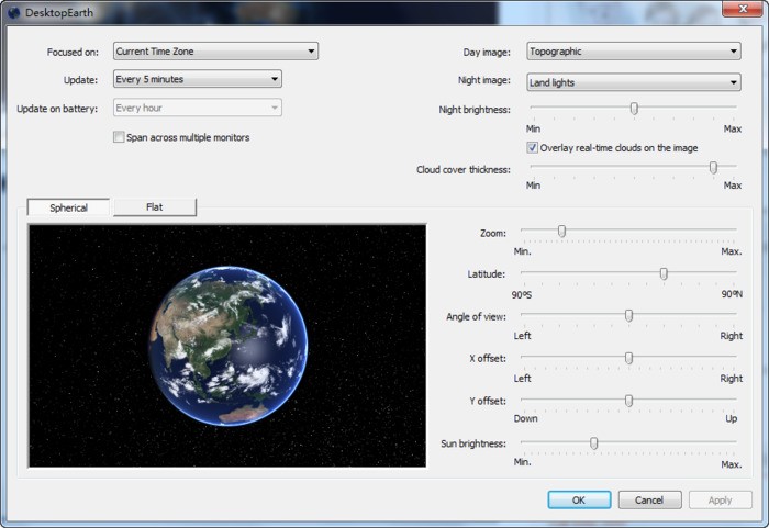 地球桌面(DesktopEarth) 3.3.0 官方版软件截图（1）