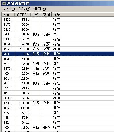 易窗进程管理 1.0 正式版软件截图（1）