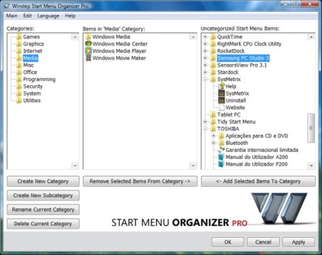 Winstep Start Menu Organizer多功能开始菜单管理器 1.5软件截图（1）