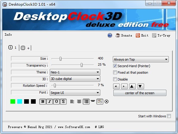 DesktopClock3D桌面时钟软件 1.33软件截图（1）