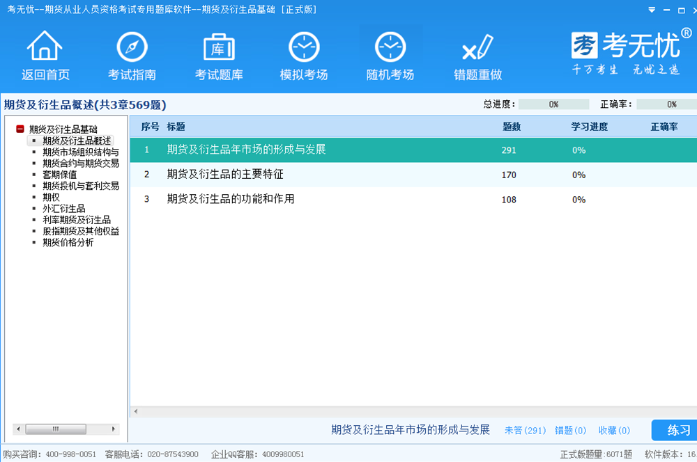 考无忧期货从业资格考试期货及衍生品基础 17.1软件截图（1）