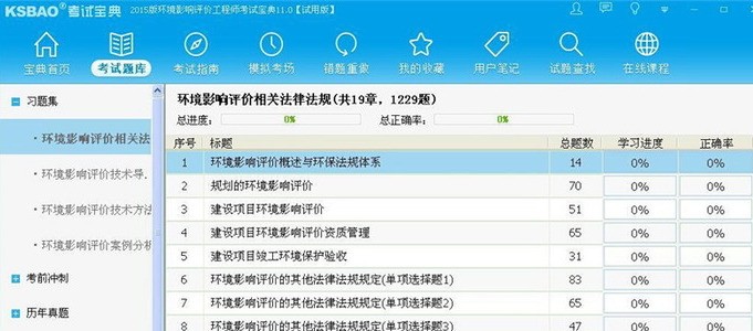 环境影响评价工程师考试宝典 11.0软件截图（1）