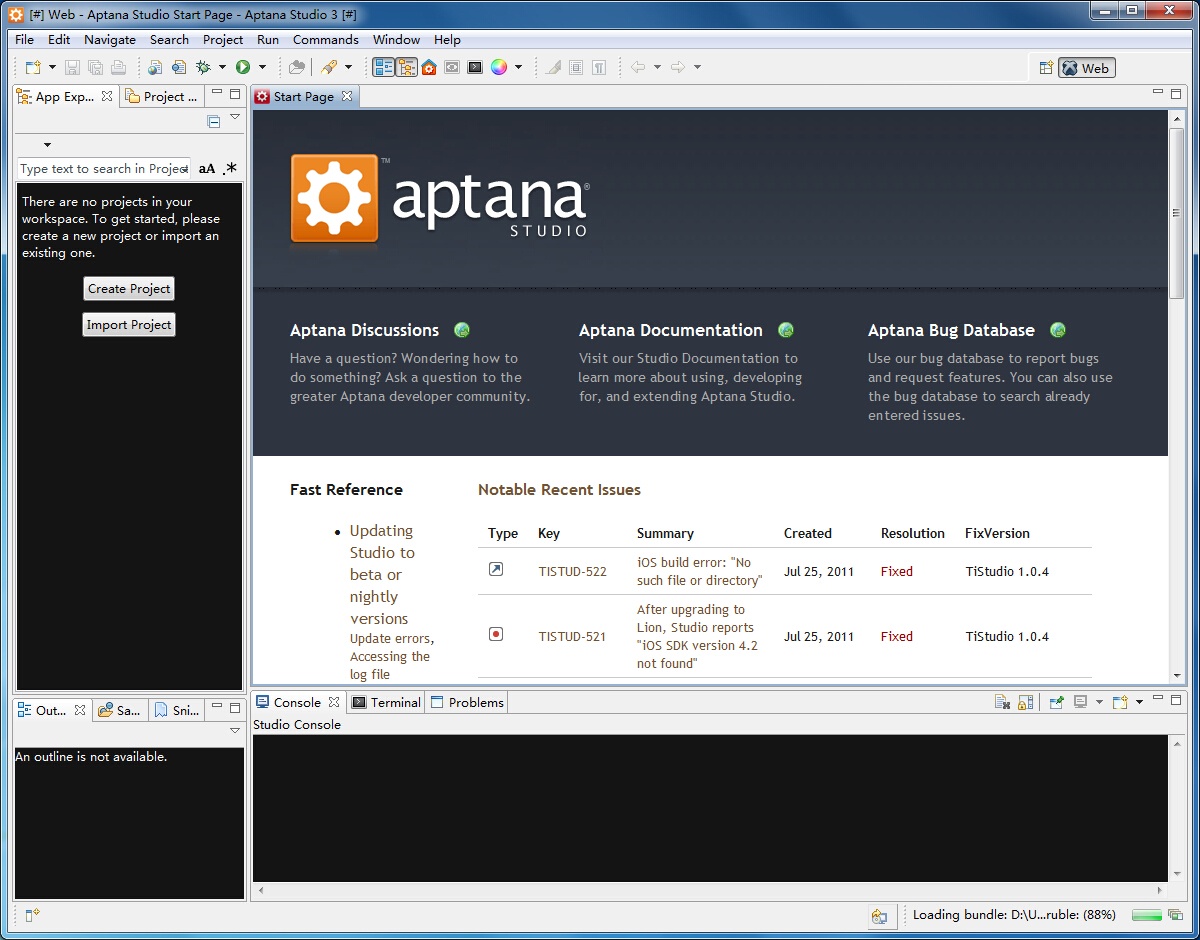 Aptana Studio 3.6.1软件截图（1）