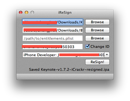IReSign重签名 For Mac 1.4软件截图（1）