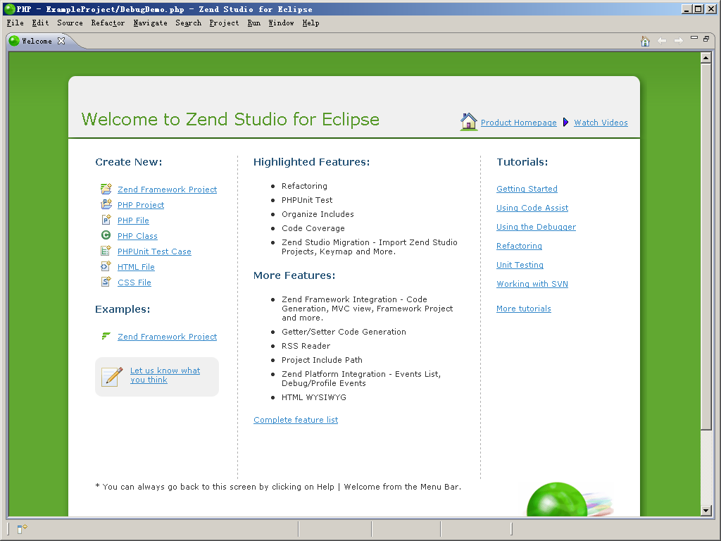 Zend Studio  x86 12.5.0软件截图（1）