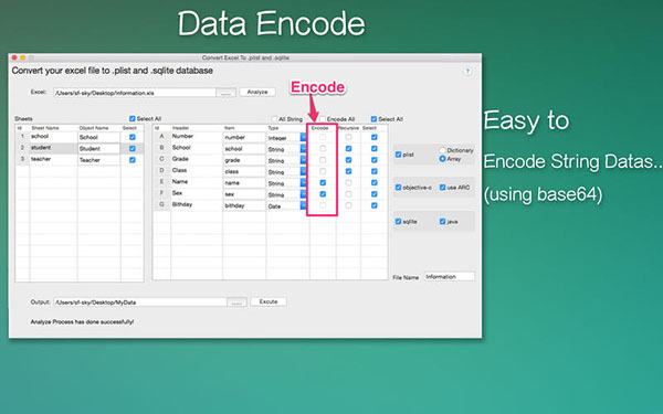 Convert Excel To .plist and .sqlite  For Mac 1.2.0软件截图（2）