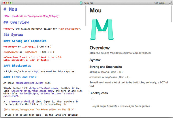 Mou For Mac 0.8.7软件截图（2）