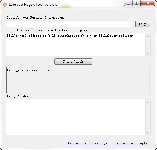 Labrado RegexTool(测试正则表达式) 0.5软件截图（1）