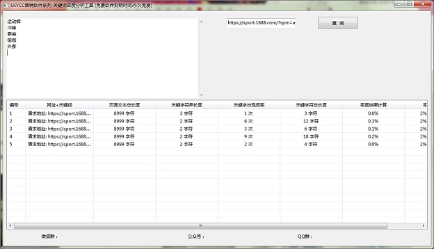 skycc关键词密度分析工具 1.0软件截图（1）