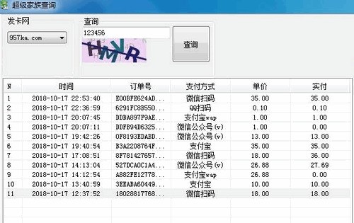 模糊查询发卡网订单 正式版软件截图（1）