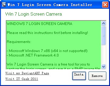 截取win7登录界面(Win7 Login Screen Camera) 1.0软件截图（1）