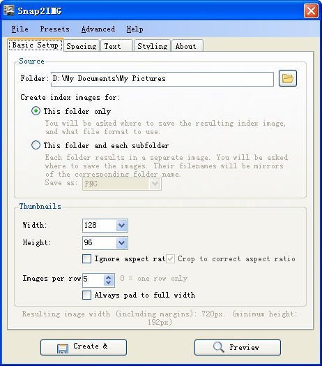 Snap2IMG缩略预览图制作工具 2.01绿色免费版软件截图（1）