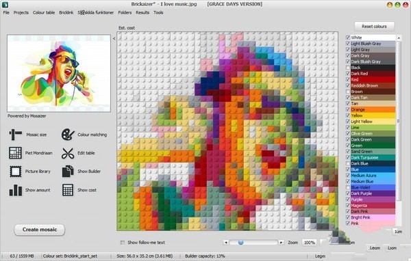 Brickaizer马赛克制作软件 7.0.226软件截图（2）