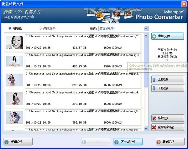 Ashampoo Photo Converter照片批量处理软件 1.0.1软件截图（3）