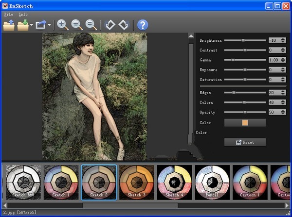 xnSketch照片转手绘软件 1.14软件截图（1）