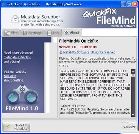 批量删除照片exif信息(FileMind QuickFix) 1.0软件截图（1）