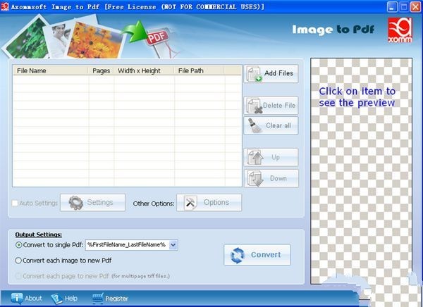 图片转pdf软件(Axommsoft Image to Pdf) 1.2软件截图（1）