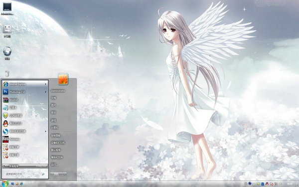 动漫天使桌面背景主题 Win7版软件截图（1）