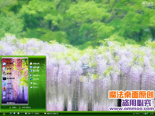 紫藤花开电脑桌面主题 XP/VISTA/WIN7版软件截图（1）