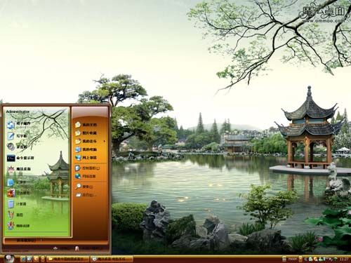 唯美中国庭园桌面主题 XP/VISTA/WIN7版软件截图（2）