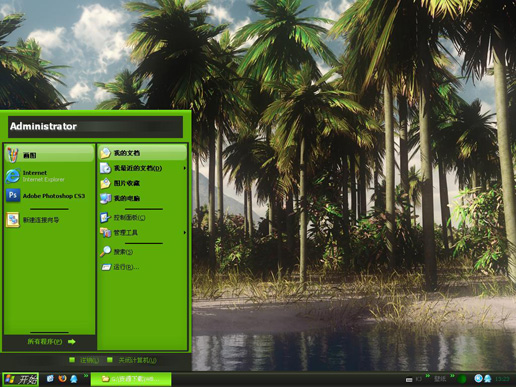 绿色椰林主题 XP版软件截图（1）