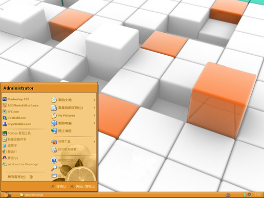 橘黄色橘子natural6主题 WinXP版软件截图（1）