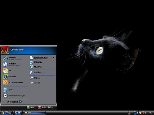 黑色猫眼主题 XP版软件截图（1）