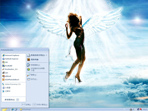 白色天使主题 XP版软件截图（1）
