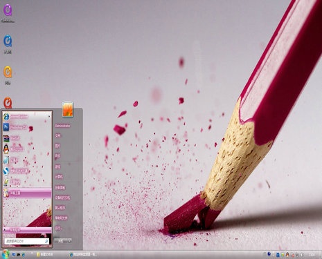 彩色铅笔桌面主题 Win7版软件截图（1）