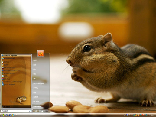 后院里的花栗鼠主题 XP/VISTA/WIN7通用版软件截图（1）