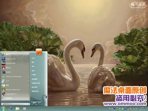 天鹅的爱情桌面主题 XP/VISTA/WIN7版软件截图（2）