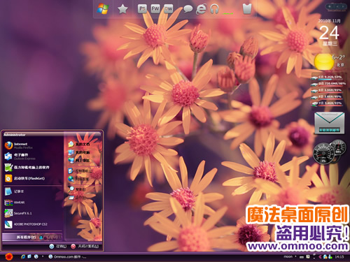 流年花影电脑桌面主题 XP/VISTA/WIN7版软件截图（1）