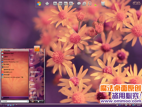 流年花影电脑桌面主题 XP/VISTA/WIN7版软件截图（3）